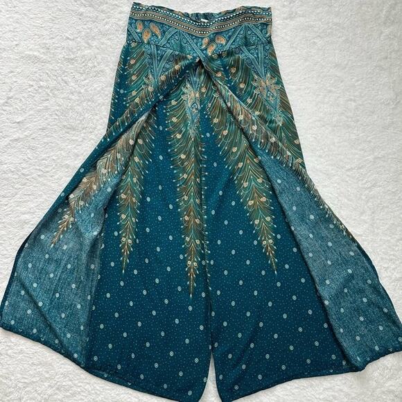 Unbranded | Palazzo Pants | Turquoise | 30 Inch Waist - Picture 3 of 8